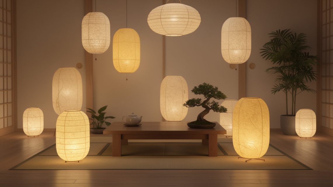 L’art de la lanterne en papier à l’intérieur : lumière douce et ambiance zen.