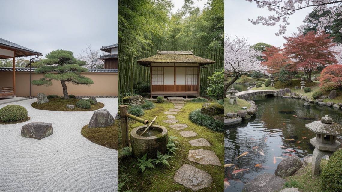 Jardins japonais : comprendre les grands types (jardin sec, jardin de thé, paysage).