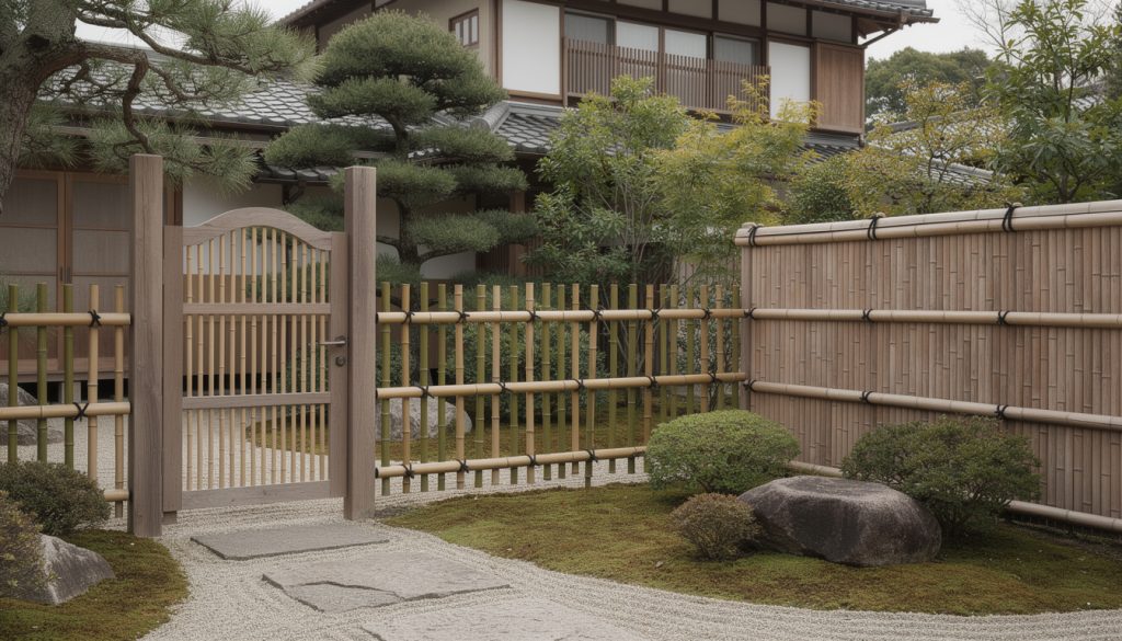 découvrez nos clôtures, palissades et portails d’inspiration japonaise alliant bambou, bois naturel et lignes sobres pour un jardin zen et élégant.