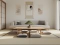 Aménager un salon japonais dans un intérieur occidental (canapé bas, tatamis, table)