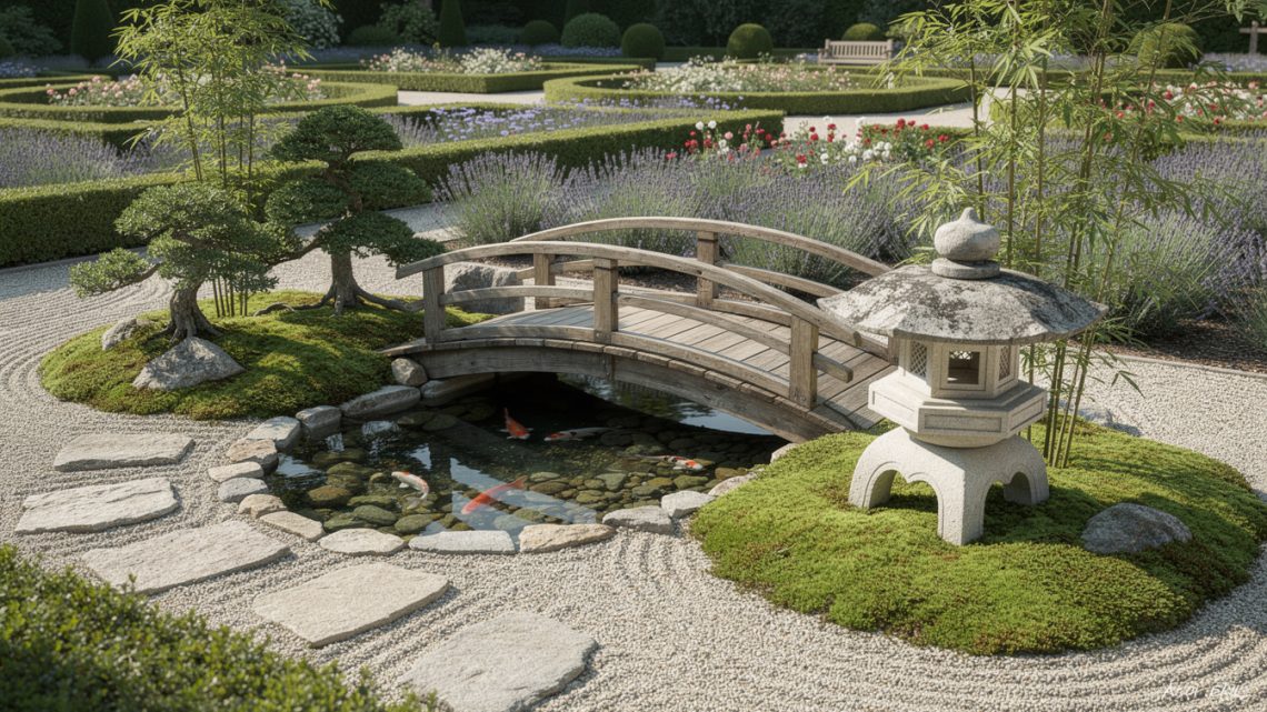 Créer un petit jardin japonais dans un coin de son jardin français.