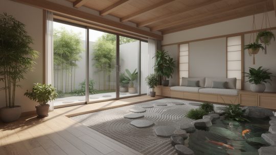Intégrer la nature dans un projet de rénovation intérieure : plantes, vues, patios façon japonaise.