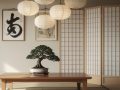 Les objets iconiques d’une déco japonaise (paravent, bonsaï, lanternes, tableaux)